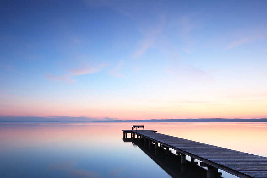 Still lake and sunrise