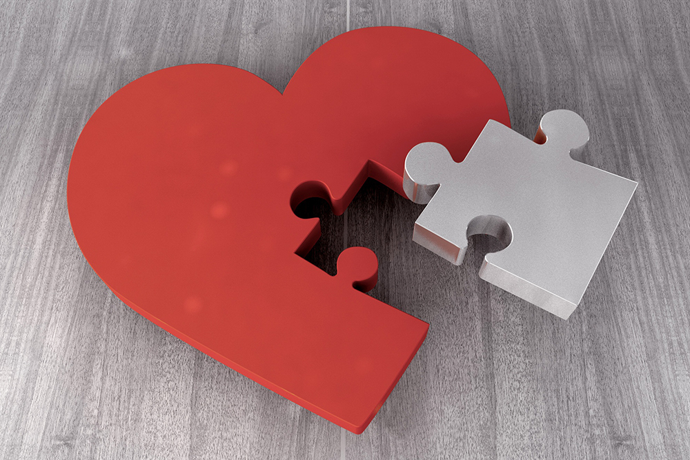 Heart puzzle and attachments